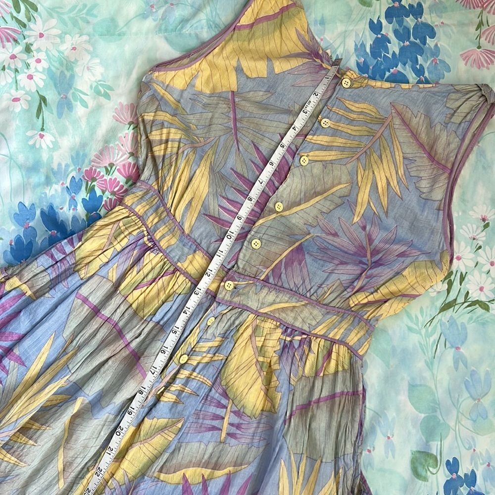 Vintage Panache Banana Leaf Pastel Cotton Embroidered Dress - Picture 12 of 16